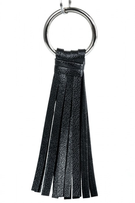 Черно-серебристые зажимы для сосков Theatre с кисточками - ToyFa - купить с доставкой в Смоленске