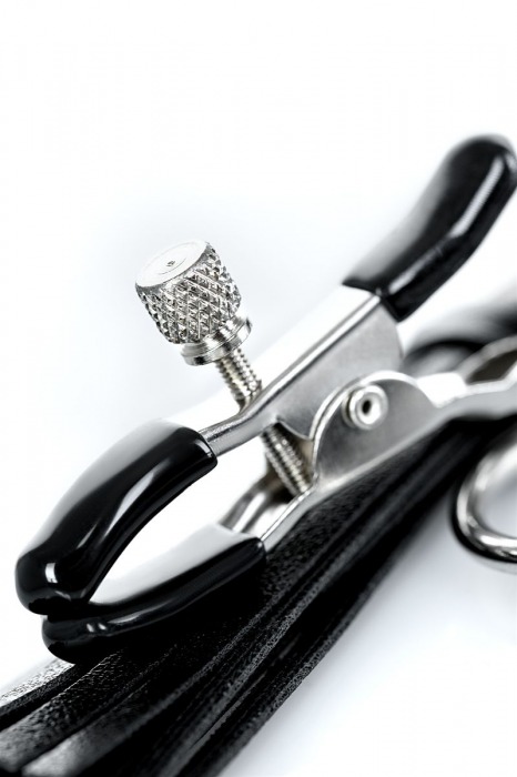 Черно-серебристые зажимы для сосков Theatre с кисточками - ToyFa - купить с доставкой в Смоленске