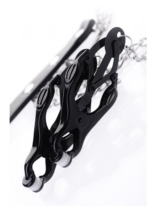 Черно-серебристые зажимы для сосков с кольцом для пениса TOYFA Metal - ToyFa - купить с доставкой в Смоленске