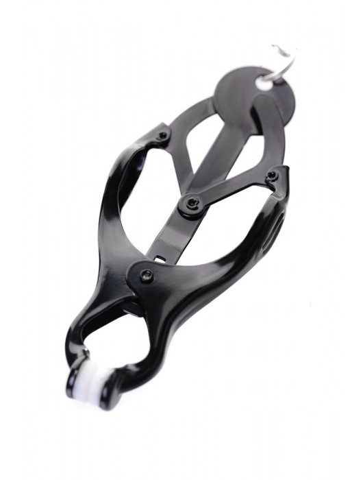 Черно-серебристые зажимы для сосков с кольцом для пениса TOYFA Metal - ToyFa - купить с доставкой в Смоленске