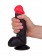 Чёрный фаллоимитатор с красной головкой - 17 см. - LOVETOY (А-Полимер) купить с доставкой в интернет-магазине Orgasmix в Смоленске Чёрный фаллоимитатор с красной головкой - 17 см. - LOVETOY (А-Полимер)